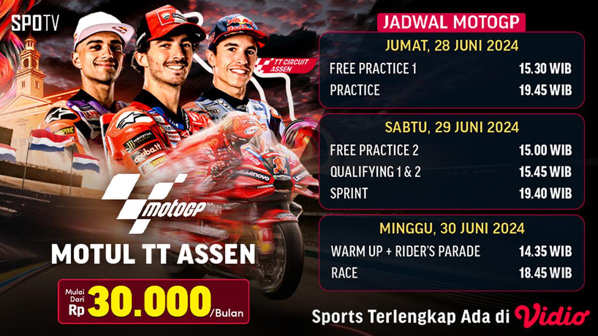 Jadwal dan Link Live Streaming MotoGP Belanda 2025, Sabtu 28 Juni: Kualifikasi dan Sprint Race