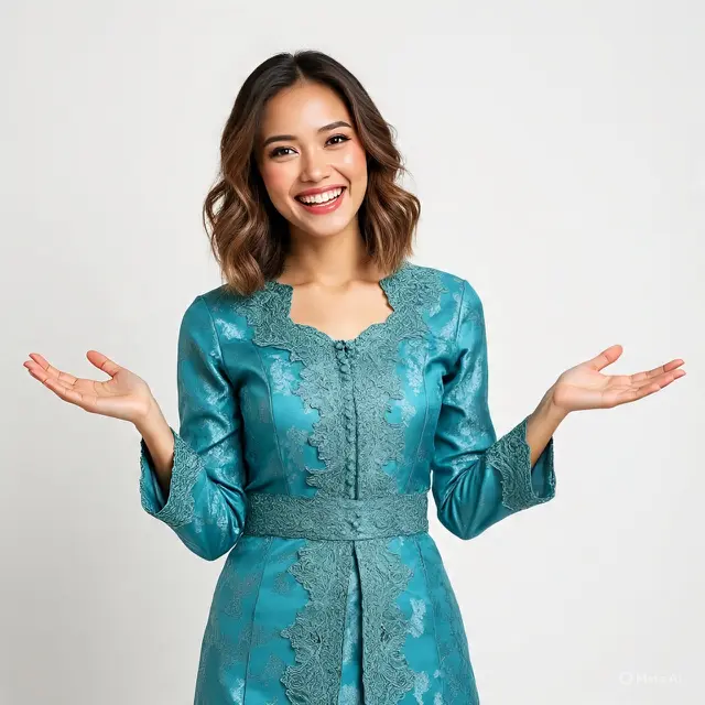 Model Kebaya Brokat Lengan 3/4