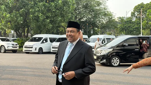 Presiden Buruh Said Iqbal tiba di Kompleks Istana Kepresidenan pukul 15.48 WIB, Senin (8/6/2026).