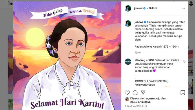 Jokowi: Selamat Hari Kartini, Habis Gelap Terbitlah Terang ...