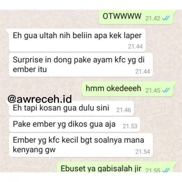 chat absurd teman