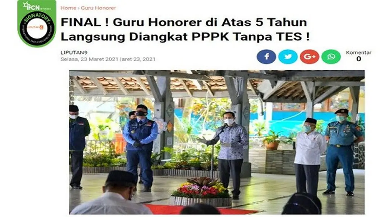 Gambar Tangkapan Layar Kabar Guru Honorer Guru Honorer di Atas 5 Tahun Langsung Diangkat PPPK Tanpa Tes.