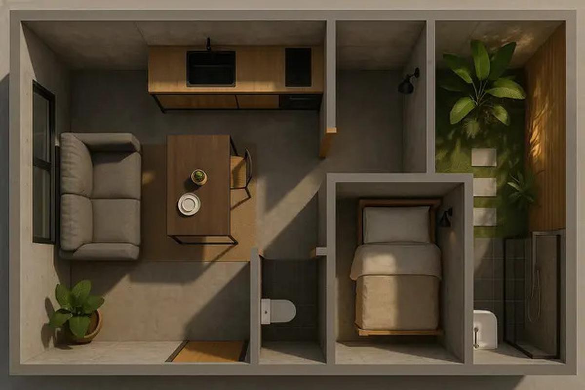 5 Desain Rumah Tipe 21 dengan Taman Belakang Kecil yang Efisien