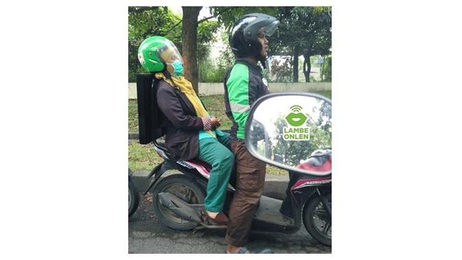 Momen Penumpang Ojek Online Tertidur Saat di Jalan Bikin Nyegir (sumber:newdramaojol.id)