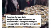 Masjid di Sleman Bagikan Takjil dengan Piring dan Mangkuk untuk Kurangi Sampah