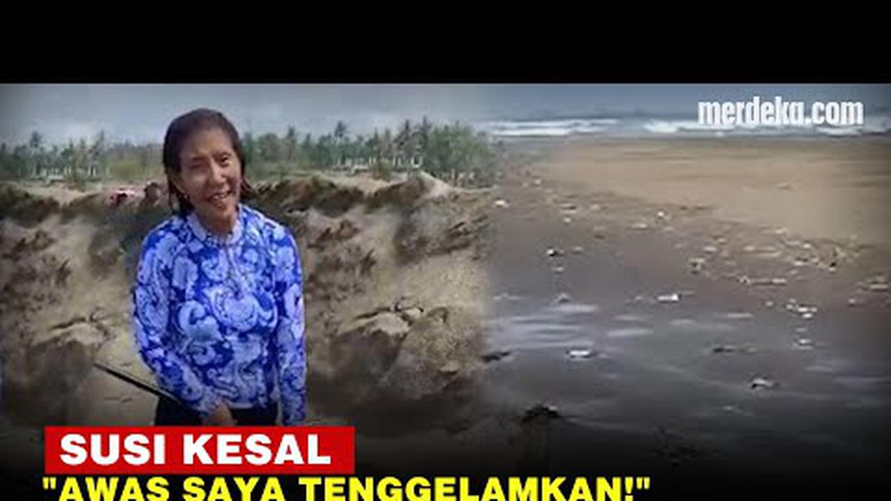 VIDEO: Kekesalan Susi Pudjiastuti Sampah Plastik Berserakan di Pantai Pangandaran