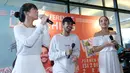 Saat pelucuran permen KIS Mint Chewy2 di Kota Kasblanka, Jakarta Selatan, Senin (7/3/2016), G.A.C. mengaku senang dipercaya sebagai brand ambassador. (Nurwahyunan/Bintang.com)