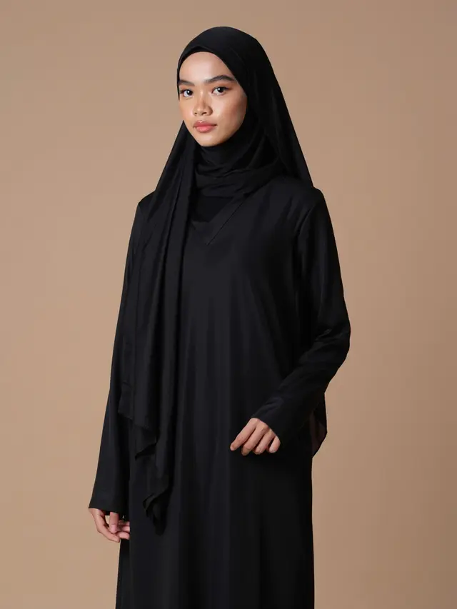 Dress Panjang Polos Elegan Muslim Modern