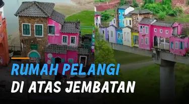 Pemandangan unik namun menegangkan terdapat di rumah pelangi yang berada di China.