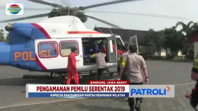 Kapolda Jawa Barat memantau keamanan wilayah jelang Pemilu 2019 melalui udara dan darat.
