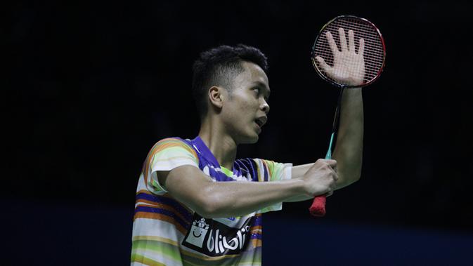 Tunggal putra Indonesia, Anthony Ginting. (Bola.com/Vitalis Yogi Trisna)