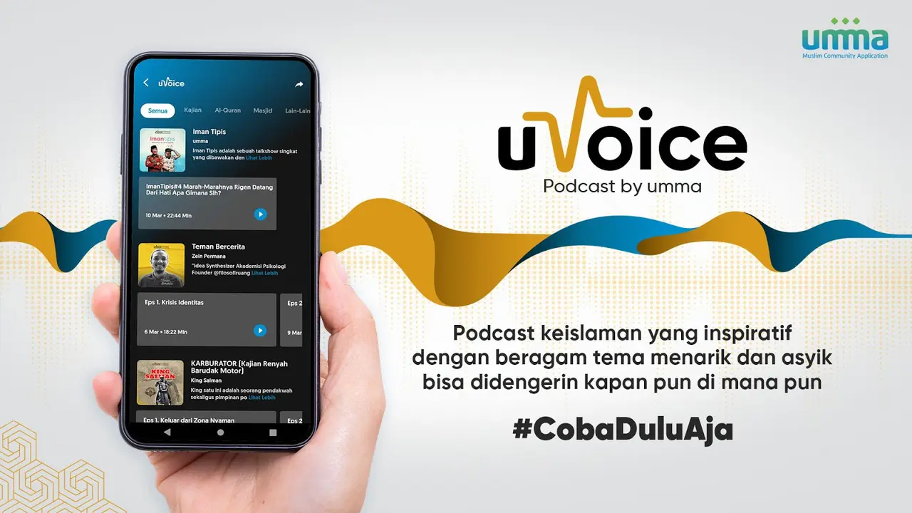 Fitur podcast uVoice di aplikasi Umma