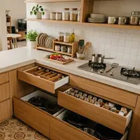 Desain Dapur yang Cocok untuk Wanita Pencinta Rumah Rapi (AI Generated)