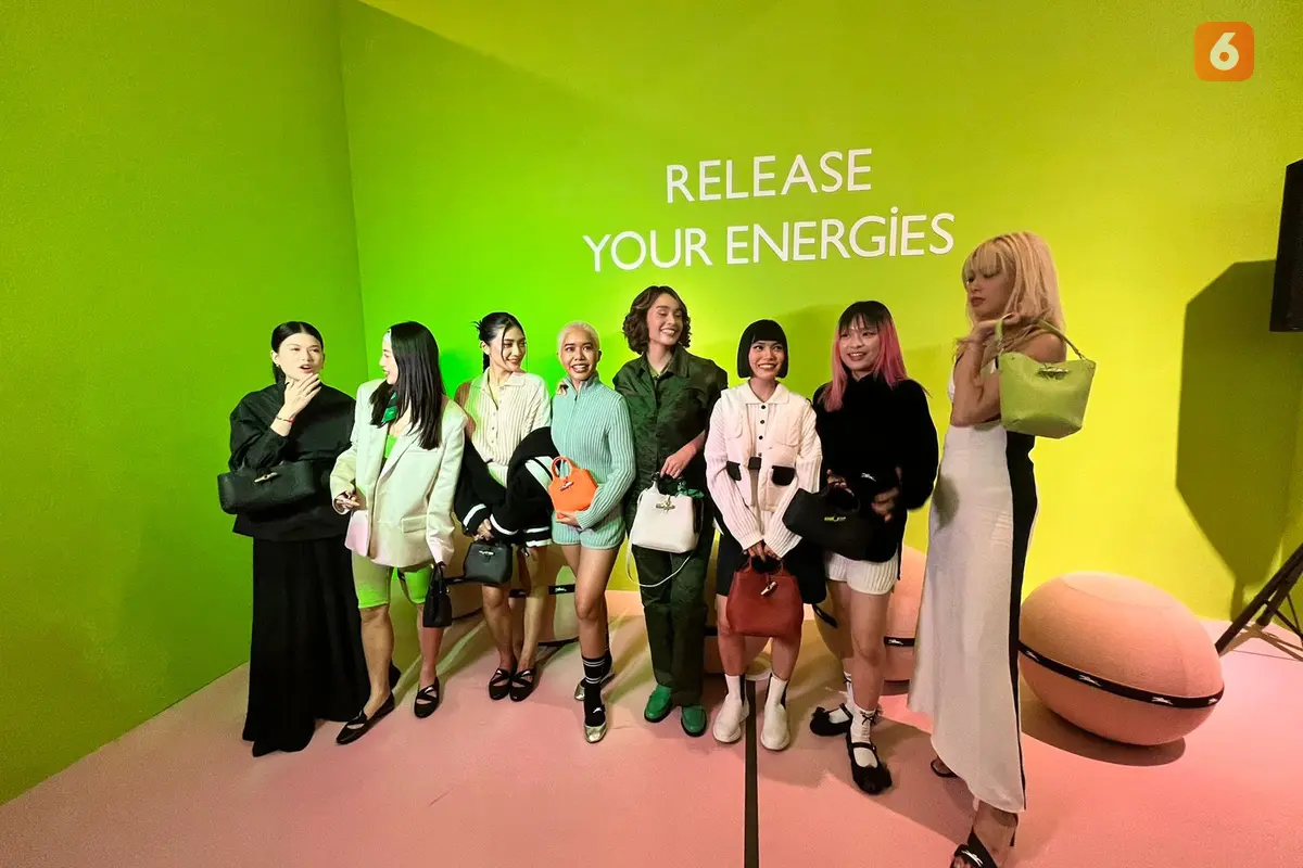 Anissa Aziza dan para influencer saat peluncuran tas tangan Longchamp Le Roseau. (Dok: Liputan6.com/dyah)