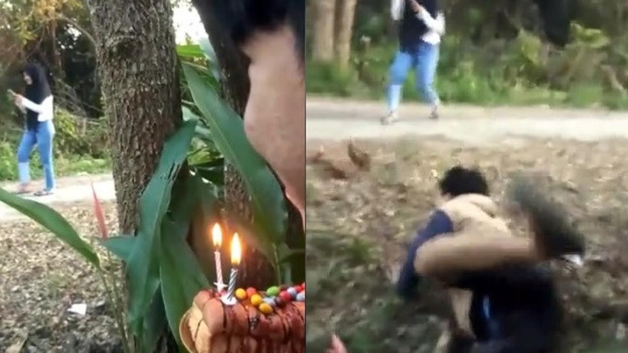 Viral Hendak Beri Kejutan Ulang Tahun, Pemuda Ini Malah Terjatuh