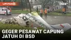 Sebuah pesawat jenis capung dengan nomor registrasi PK-IFF jatuh di samping lapangan Sunburst BSD, Kelurahan Cilenggang, Serpong, Tangerang Selatan, Minggu (19/5/2024) sekitar pukul 14.00 WIB.
