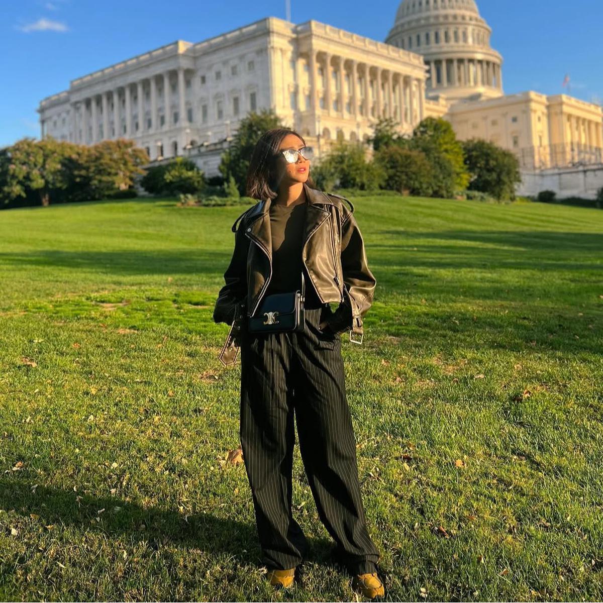 Bisa Jadi Inspirasi! Ini Outfit Febby Rastanty Pakai Leather Jaket yang Bisa Dikenakan Untuk Ngoser hingga Liburan
