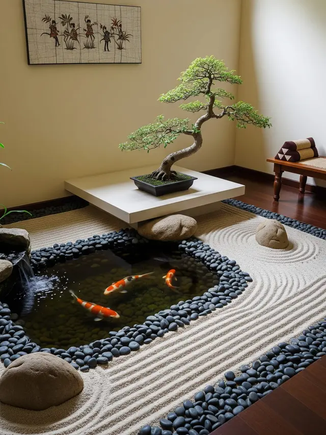 Inspirasi Kolam Ikan dalam Rumah dengan Konsep Taman Kering untuk Hunian Anda