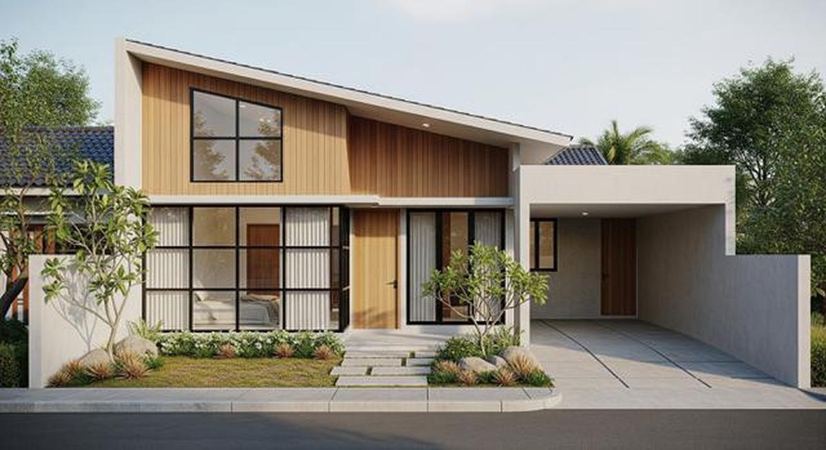 6 Desain Rumah Minimalis di Desa Atap Miring yang Estetik, Modern dan Fungsional