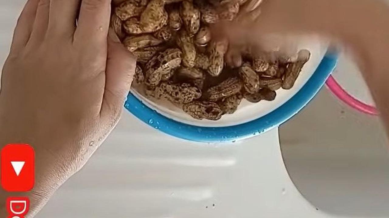 Cuci Kacang Tanah Hingga Bersih