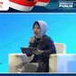 Deputi Bidang Ekonomi Amalia Widyasanti dalam acara Konsultasi Publik Penyusunan Rencana Pembangunan Jangka Panjang Nasional (RPJPN), Jumat (19/5/2023).