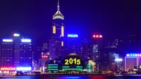 Sambut Tahun Baru 2015, Hong Kong Bikin Pesta Kembang Api &amp; Salju
