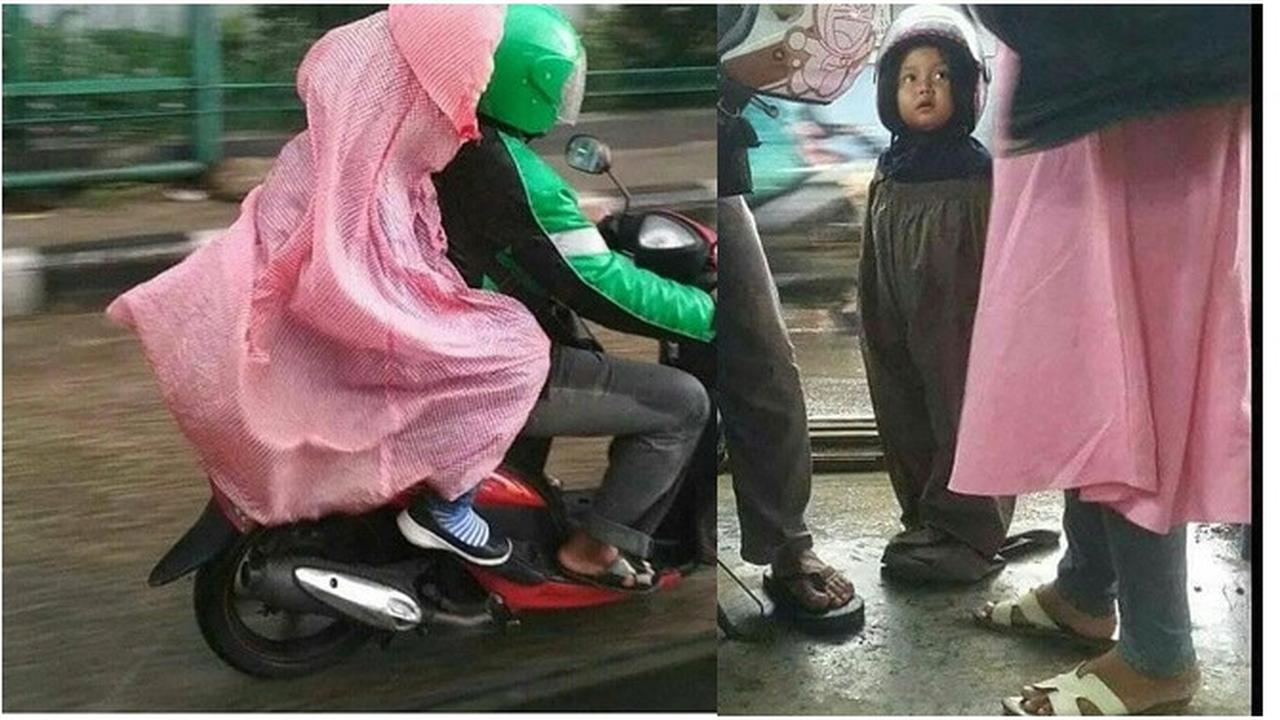 Jas hujan nyeleneh (Sumber: Instagram/dramaojol_id)