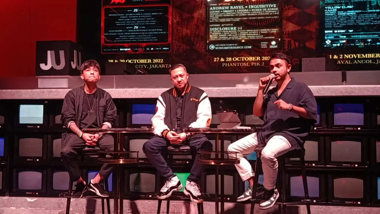 Konferensi pers Scream Or Dance 2025. (Dimas Septyawan/ Liputan6.com)
