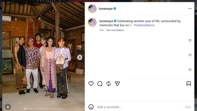 Luna Maya resmikan galeri ayahnya (instagram.com/lunamaya)