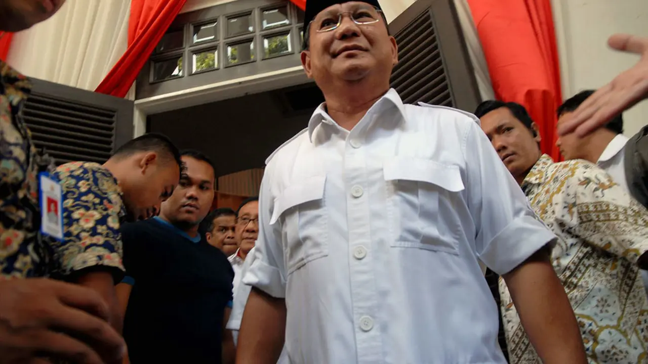 Ilustrasi Prabowo Subianto hadiri pelantikan Jokowi. 