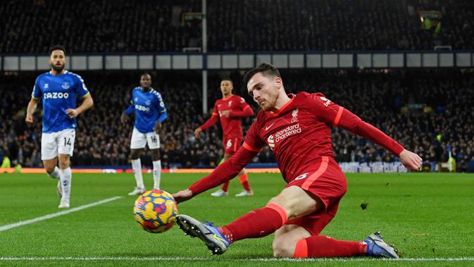 Ini merupakan kemenangan ketiga Liverpool secara beruntun. The Reds juga begitu dominan di Derby Merseyside dengan catatan tak terkalahkan dalam 11 laga di Goodison Park. (AFP/Paul Ellis)