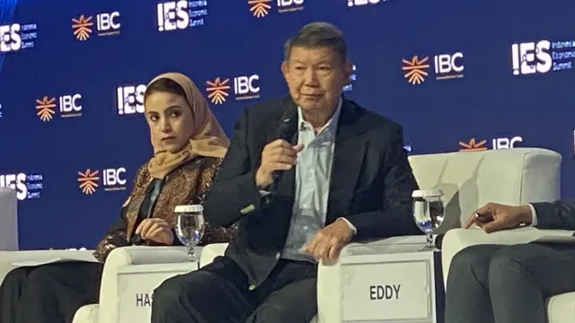Utusan Khusus Presiden Bidang Iklim dan Energi, Hashim Djojohadikusumo saat Indonesia Economic Summit, Rabu (4/2/2026). (Foto: Liputan6.com/Immanuel Christian)