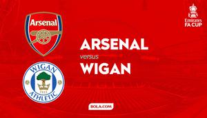 Arsenal Vs Wigan di Piala FA. (Bola.com/Gregah Nurikshani)