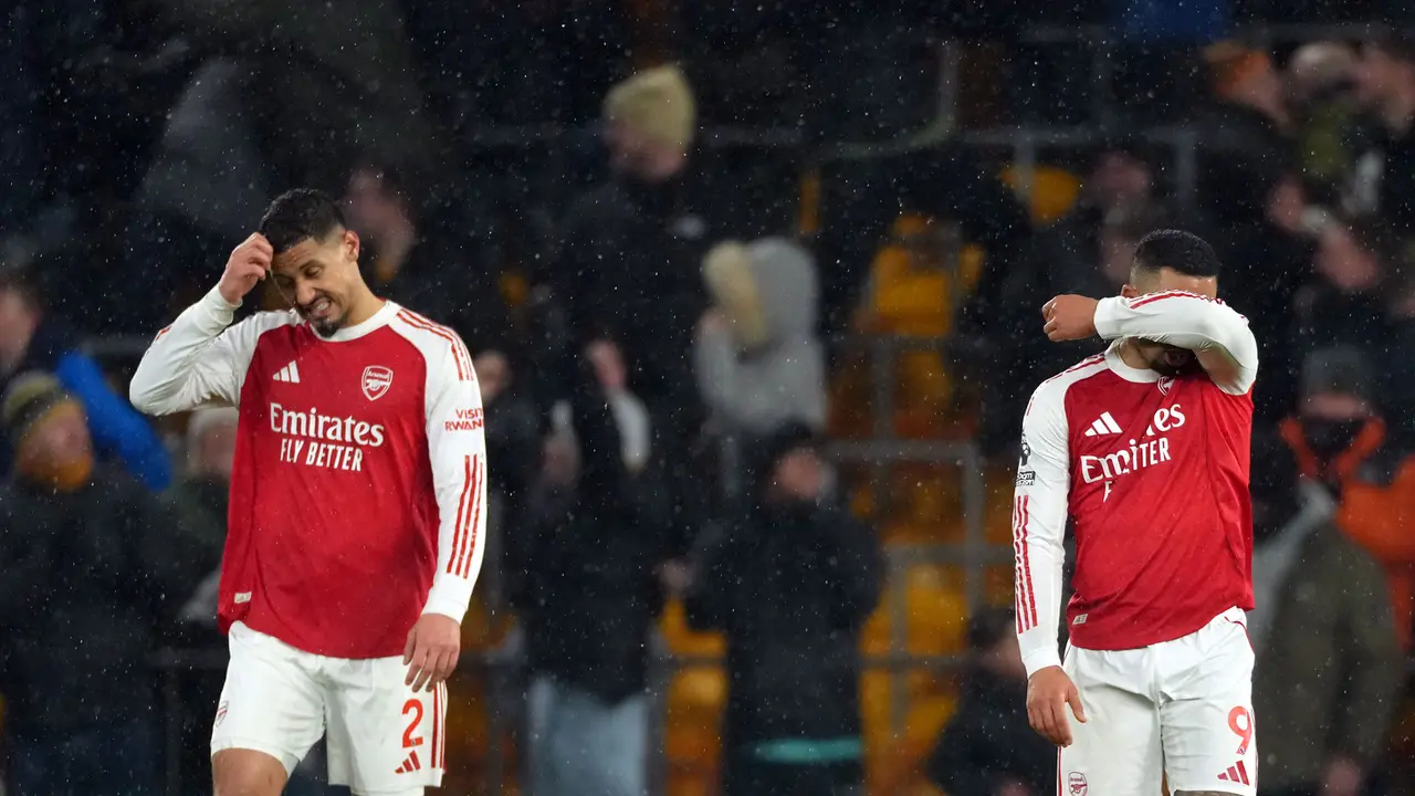 Foto: Raut Kecewa Pemain Arsenal saat Ditahan Tim Juru Kunci Wolverhampton di Liga Inggris