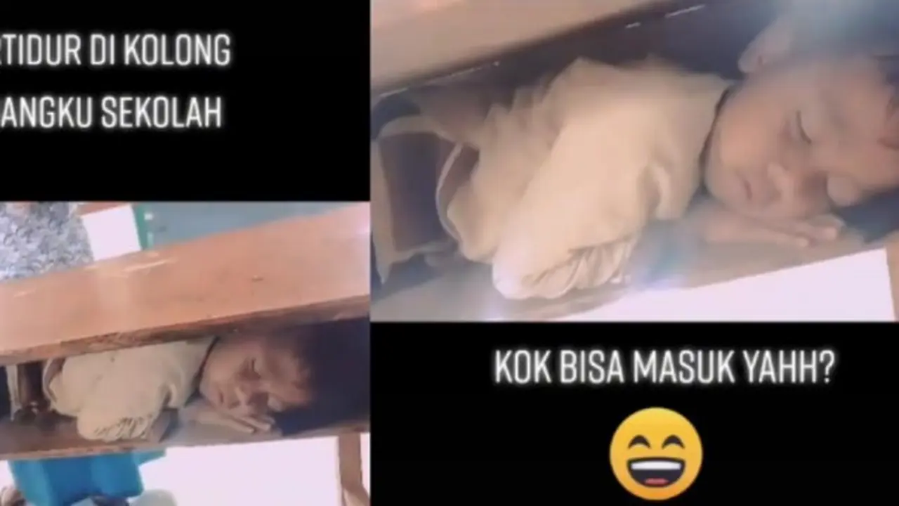 Diduga Lelah, Bocah SD Ini Tertidur di Dalam Laci Meja Sekolah