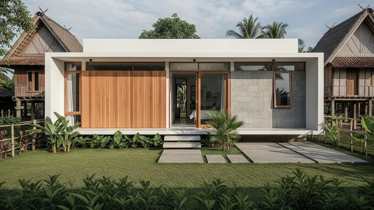Rumah Sederhana 1 Lantai di Desa dengan Desain Modern