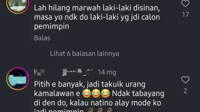 Screenshot beberapa komentar pencalonan Annisa-Leli dalam Pilkada 2024. (ist)
