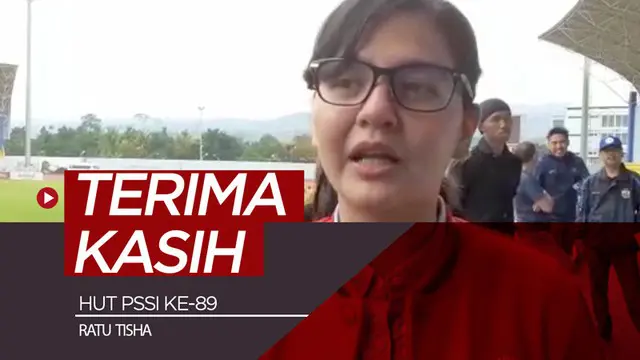 Berita video ucapan terima kasih Sekjen PSSI, Ratu Tisha, pada hari ulang tahun PSSI ke-89.