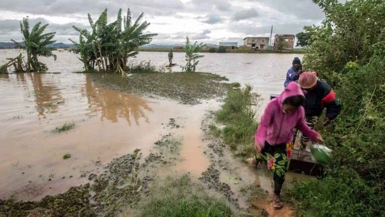 Badai Enawo di Madagaskar menyebabkan banjir. (AP)