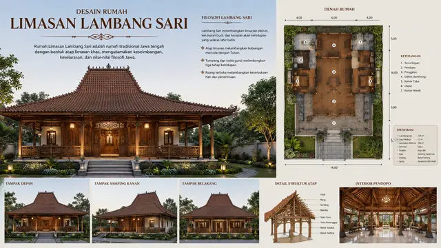 Desain Rumah Limasan Lambang Sari