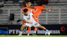 Timnas Indonesia U-22 Vs Timnas India U-22. (Bola.com/Bagaskara Lazuardi).