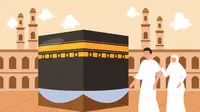 Ilustrasi haji, umrah, makkah. (Image by Freepik)