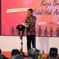 Presiden Jokowi memberikan sambutan saat peringatan ke-69 Hari HAM Sedunia di Solo, Jawa Tengah, Minggu (10/12/2017). (Liputan6.com/Fajar Abrori)