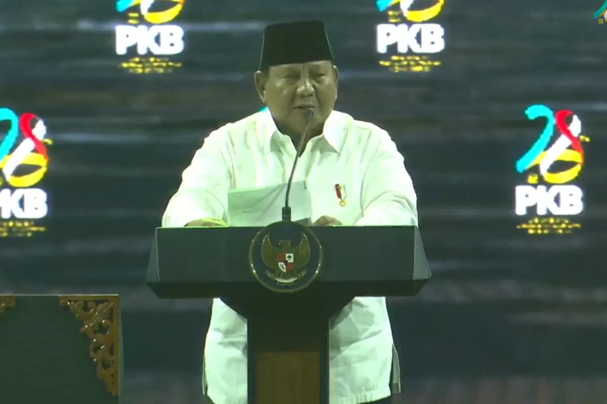 Presiden Prabowo Subianto Saat Pidato di Harlah PKB