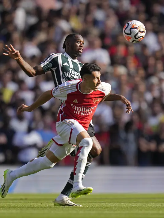 Kemenangan ini membuat Arsenal menempati posisi lima klasemen dengan torehan sepuluh poin. (AP Photo/Kirsty Wigglesworth)