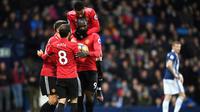 Romelu Lukaku mencetak gol pertama Manchester United ke gawang West Bromwich Albion pada laga pekan ke-18 Premier League. (doc. Manchester United)