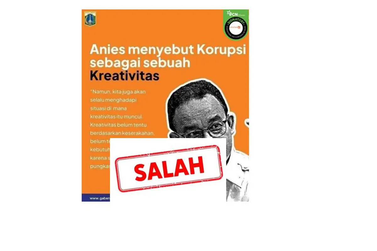 Cek Fakta Kutipan Anies Baswedan soal korupsi