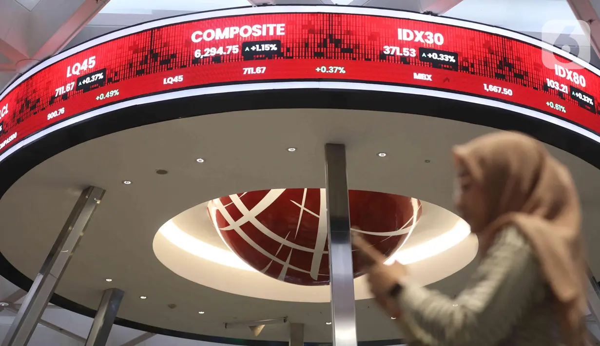 Pengunjung beraktivitas di depan layar monitor Indeks Harga Saham Gabungan (IHSG) di Bursa Efek Indonesia, Jakarta, Rabu (19/3/2025). (Liputan6.com/Angga Yuniar)
