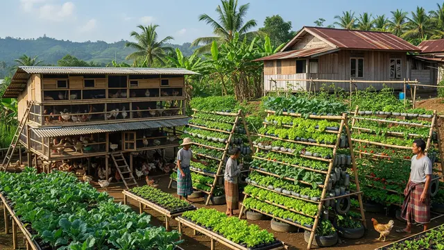 Model Vertikultur dan Kandang Bertingkat