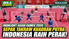 Highlight pertandingan final sepak takraw kuadran putra Asian Games Aichi-Nagoya 2026. Tim Indonesia harus mengakui keunggulan Jepang setelah kalah 1-2 dengan skor 15-17, 15-9, 13-15. Indonesia pun membawa pulang medali perak dari nomor kuadran putra...
